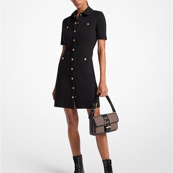 MICHAEL Michael Kors Dresses & Skirts - MICHAEL Michael Kors Stretch Ponte Shirtdress In Black  Size Large